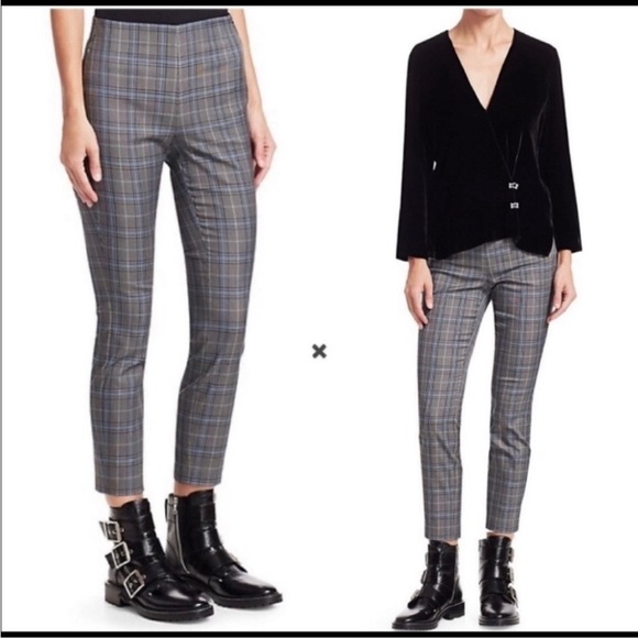 Rag & Bone Simone Plaid Skinny  Pants Side Zip Excellent Size 6 - Picture 11 of 13